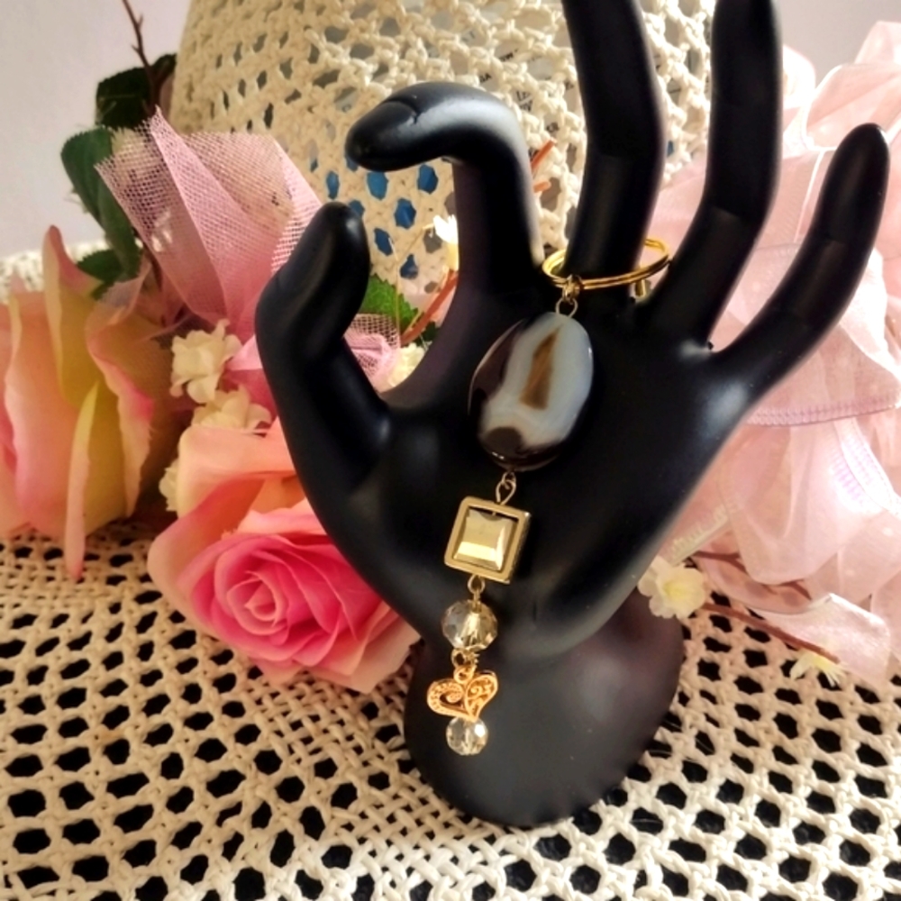 Custom Designed Keychain Using Vintage Jewelry - image 1